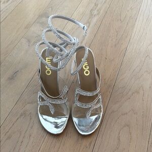 EGO Silver Strappy Women's Heels